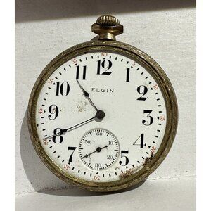 Vintage Elgin Pocket Watch 15 Jewel Movement For Parts Or Repair 1907